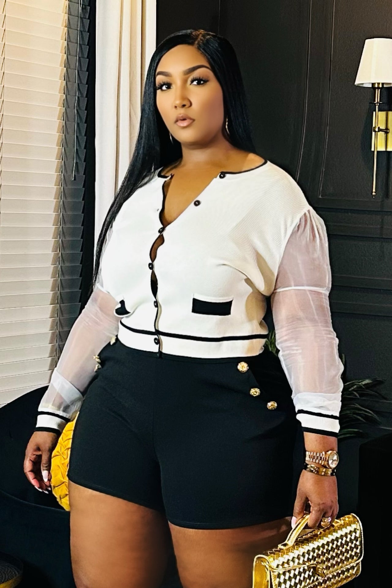 Kimmie Ivory Organza Cardigan Top
