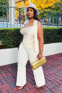 Booked and Bronze Satin Scarf Top Champagne-RESTOCK
