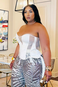 Golden Hour Glow Corset Top Beige