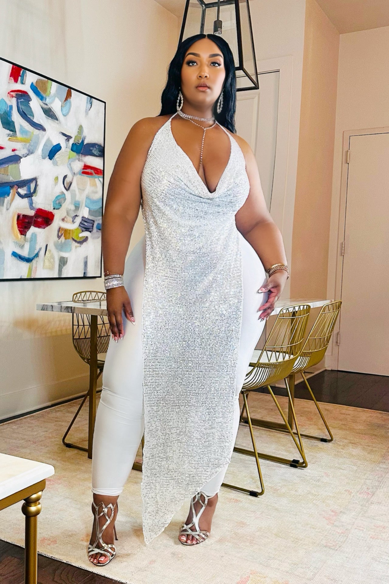 Glam Rush Sequin Halter Set