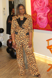 Boardroom Bestie Leopard Blazer Set