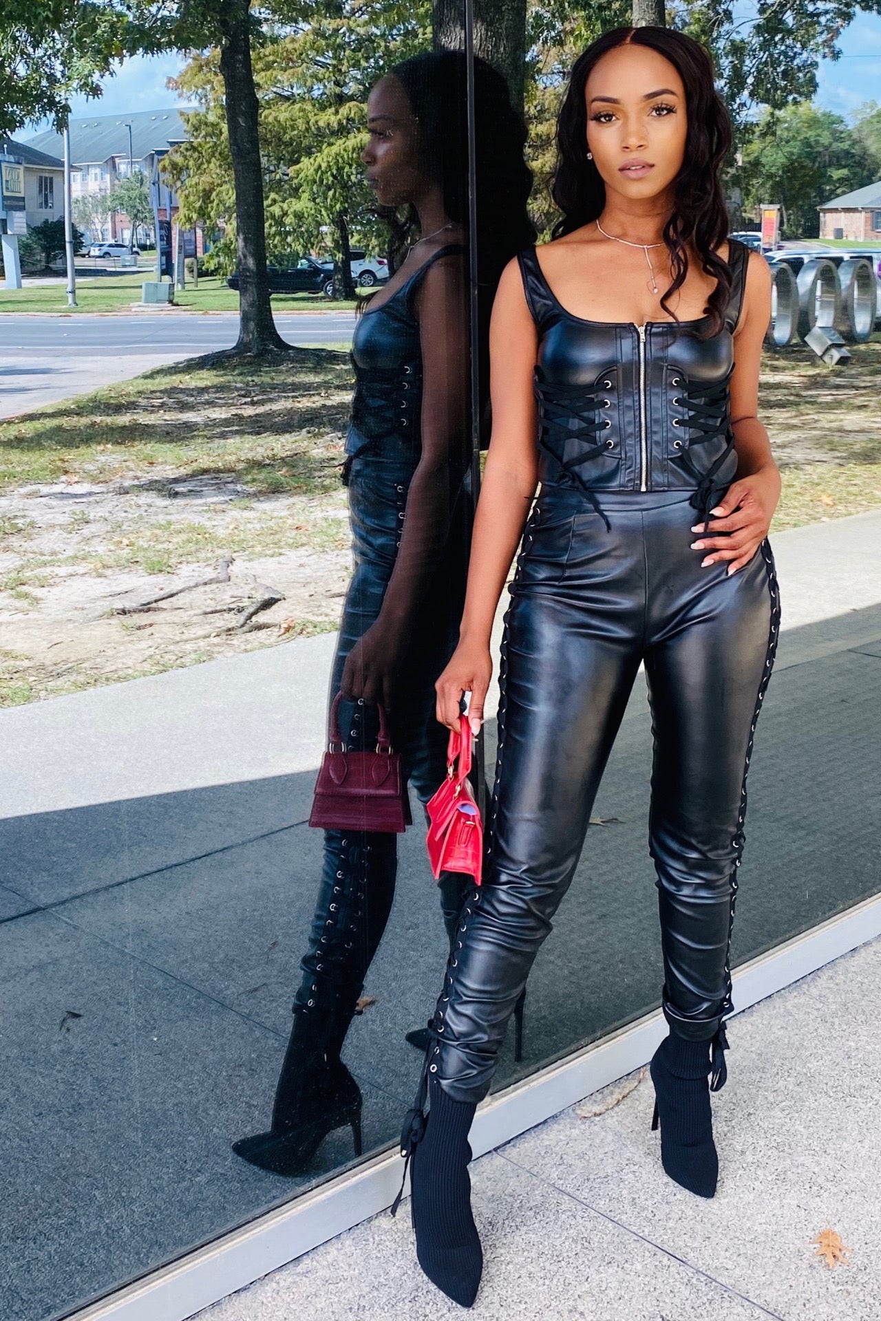 Heavy on the Lace Set (black) - Kalexis Kouture 