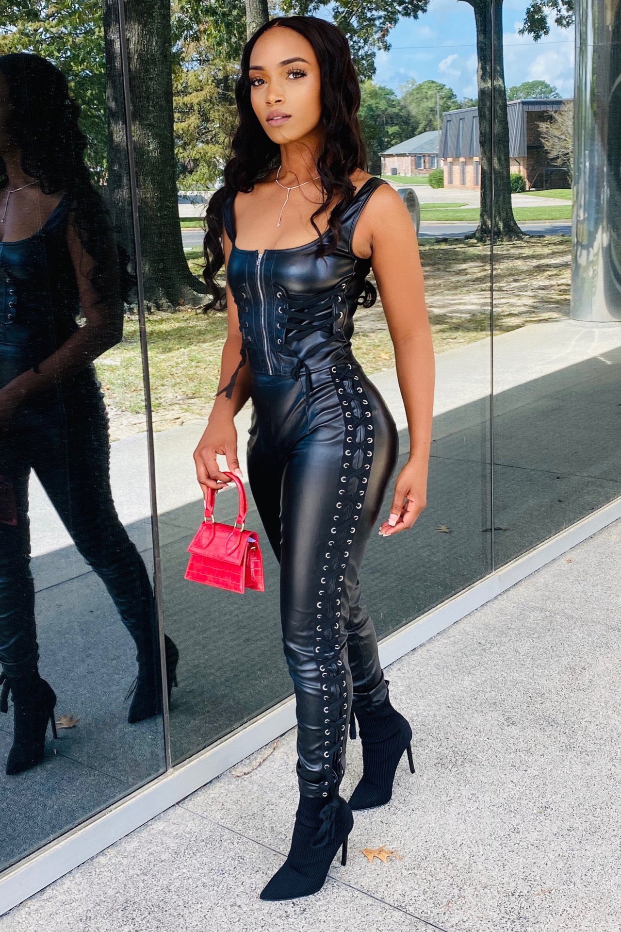 Heavy on the Lace Set (black) - Kalexis Kouture 