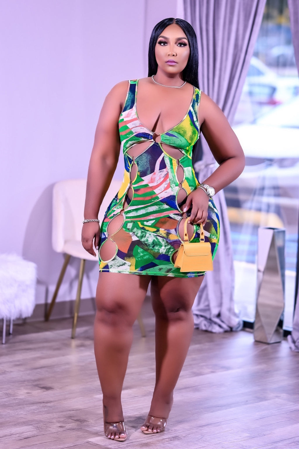 Ain’t Cut Out for It Dress (green) - Kalexis Kouture 